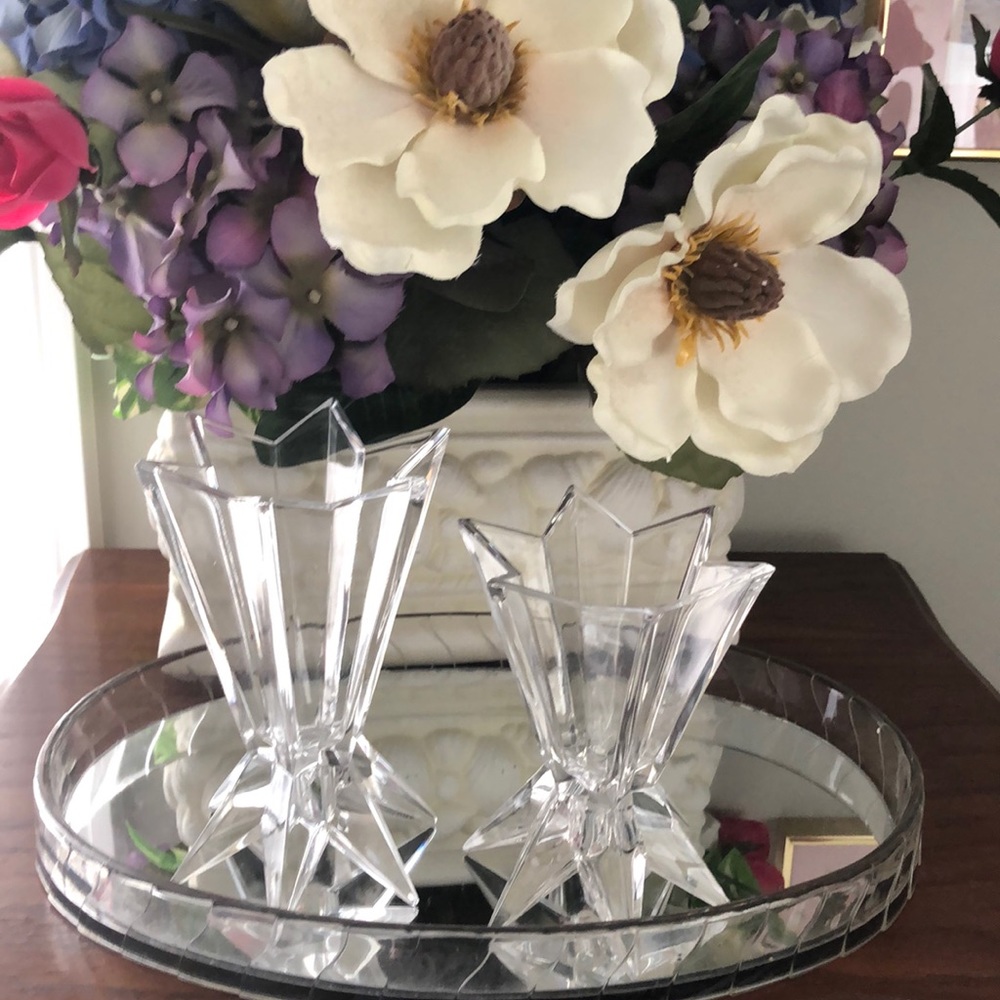 Vintage crystal candle holders
